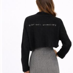 Sarah Pacini mohair Black Logo Back Made in Italy sweater